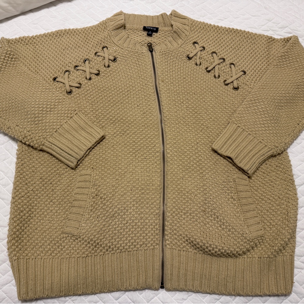Torrid football sweater tan